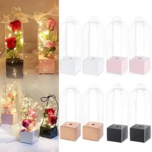 5/10pcs Transparent Rose Flower Box Clear Florist Flower Wrapping Boxes DIY Wedding Birthday Valentines Day Mothers Day Gift