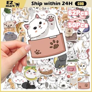 【Fast Shipping】 62pcs Cute Funny MEME Cat Stickers Kawaii Cartoon Animals Decals Laptop Motorcycle Suitcase Notebook Waterproof Sticker