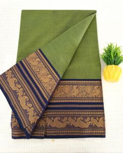 TRENDING COLOR CHETTINAD COTTON SAREES WITH BLOUSE AND GOLD JARI BORDER 100 COUNT