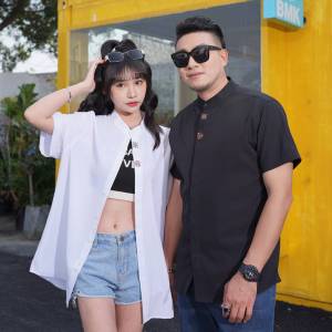 【Plus Size】60-175KG Men Loose Mandarin Collar Short Sleeve Tops Male Large Big Size Oversized Casual Fashion Shirts