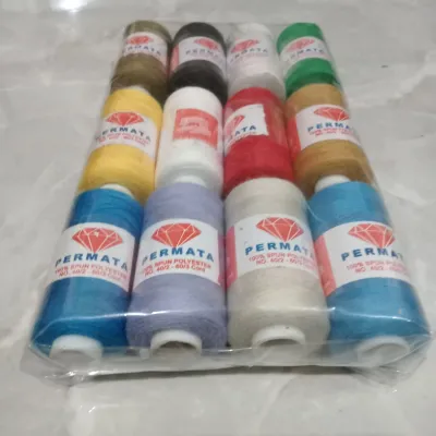 Benang Jahit Permata 12 Warna Random