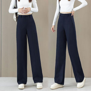 2024 Early Autumn Clothes New Loose Slim Looking Drooping Straight Pants Womens High Waist Narrow Suit Wide Leg Leisure Pants Fashion