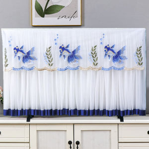 Lace TV Cover Dustproof Shield High End Model New Design Simple Hanging Style for 55 65 75 Inch TVs Nordic Style Home Fabric