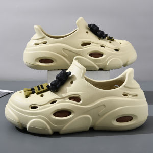 Mens Summer Thick Bottom Sandals 2024 New Outdoor Anti-slip Enhanced Beach Driving Slippers Breathable EVA Slip-On Shoes