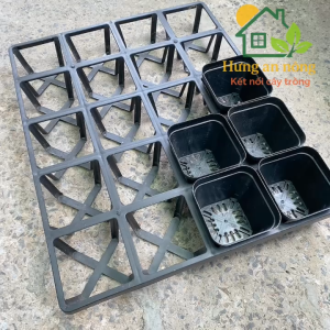 L2 - Set 2 khay chữ nhật 20 Ô VUÔNG - dùng chứa chậu ươm trồng sen đá xương rồng cây cảnh giò lan xem trong mô tả