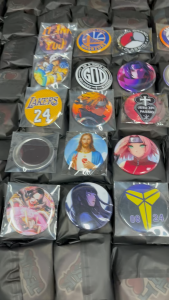 4Pcs Metal Badge Set of Basketball Sports Backpack Decoration Safety Pin Magnetic Multifunctional Badge