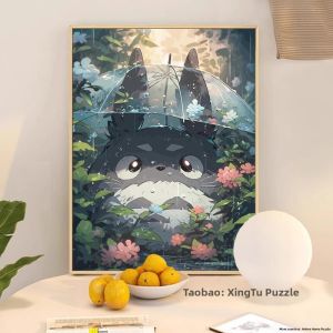 Miyazaki Wooden Puzzle Catbus Educational Toy 300/500/1000 Pieces for Children above 6 Years Old with Frame Cartoon Anime