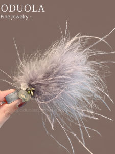 Korean Style Elegant Feathers Rhinestone Hair Clip Duckbill Clip Women Fashion Sweet Hair Card Side Hair Accessory