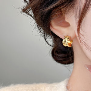 Pianist | Vintage Metal S925 Sterling Silver Irregular Wrinkled Exaggerated Earrings