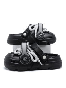 Mens Summer 2025 New Outdoor Wear Anti-Slip Trendy Clog Shoes Soft Bottom Thick Heel Beach Feeling Sandals Casual Slip-On