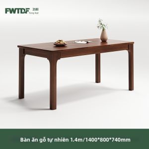 FWTDF | Bàn Ăn Hình Chữ Nhật Tối Giản Gỗ Óc Chó Nguyên Khối Cho Căn Hộ Nhỏ