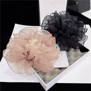 Original Large Silk Butterfly Knot Hair Clip Sweet Personality Mesh Multi-Layer Hair Grab Women Back of Head Chignon
