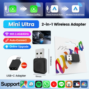 CarlinKit | Carlinkit Mini Ultra 2in1 wired To Wireless Carplay Android Auto Plug And Play 5G WIFIAuto Connection For Car With Wired CP/AA