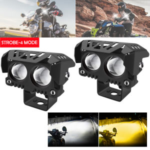 Scooter & motorcycle auxiliary lights 6500K dual white 6500 K and yellow 3000 K LED headlight fog light spotlights