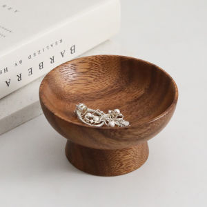 Retro Walnut Wood Desktop Storage Box Jewelry Organizer Tray Entrance Key Miscellaneous Items Arrangement Plate Handmade