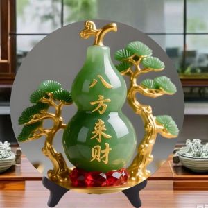NIANXU | Lucky Wealth Attracting Gourd Decor for Home玄关摆台八方来财好客厅旺宅摆件家用装饰画桌面 -> Lucky Wealth Attracting Gourd Decor for Home