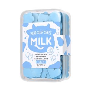 LAIKOU Milk Soap Sheets - Portable Hand Wash Papers for Travel & School Moisturizing with Aloe Vera No Harsh Chemicals