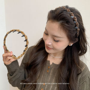 Anti-Slip Wave Hairband with Teeth Plush Hair Ties Womens Autumn Winter Special Face Washing High Forehead Headwear Accessories