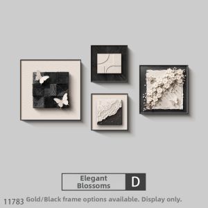 RUIBAHAO | 3D Vintage Combination Hanging Artwork with Relief Texture High-end Sofa Background