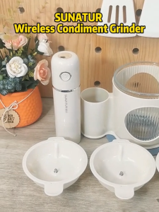 SUNATUR Wireless Handheld Garlic Chopper - Portable Mini 3 In 1 meat grinderSpice mincer(MC-05)