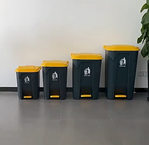 Thùng rác đạp chân thương mại lớn có nắp thùng đựng đồ ăn ngoài trời có đạp chân dày gia dụng dung tích lớn