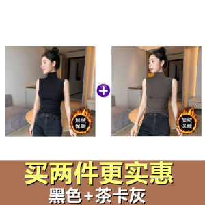 Victoria Moosy 2025 New High Collar Fleece Lined Thickened Warm Vest Womens Sleeveless Top Comfortable Soft Fabric Winter Wear