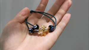DaVee | Enamel glaze colorful ball bracelet Cotton paraffined rope woven bracelet