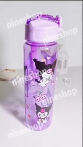 570ML/800ML Botol Air Labubu Water Bottle Kids Straw Bpa Free Botol Transparent Kawaii Travel School Cup Water Bottle