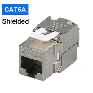 ZOERAX 6PCS RJ45 Cat7 Cat6A Keystone Jack Toolless Type Zinc Alloy Module Jacks Adapter Coupler for 22 to 26 AWG