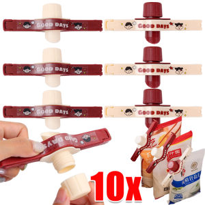 10pcs Snack Sealing Clip / Moisture-proof Food Sealing Clip / with Discharge Spout / Plastic Screw Cap Preservation Clip / Kitchen Accessories
