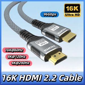16K 60Hz HDMI 2.2 cable Supports 8K 120Hz 4K 240Hz Compatible with 8K/4K HDMI Cable For HD TVs laptops Xbox PS5 Switch Monitor