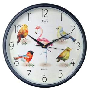 Đồng Hồ Treo Tường JIKAN 30cm  Chim Cò Kim Trôi Êm BH 2 Năm Tặng Pin Maxell