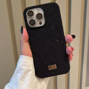 เคสโทรศัพท์ซิลิโคนหรูหราแบบครอบเต็มพร้อมเพชรประดับเพชรประดับเพชรแบบสะท้อนแสงสำหรับ Apple 17 pro Max สำหรับผู้หญิง