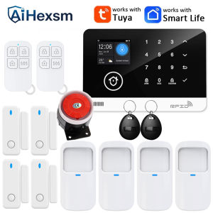 NEW 2G WiFi GSM Wireless Alarm System House Office Apartment Security Protection Set PIR Sensor Works with Tuya Smart Life Alexa
