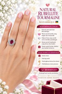 Natural Untreated Mozambique Rubylite tourmaline 2 carat silver handmade ring