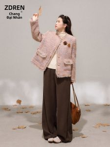 ZHANGDAREN | Bộ Áo Kẹp Màu Sắc Elegent Kiểu Hàn Quốc Dành Cho Người Béo