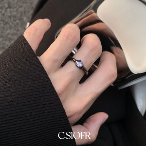 แหวนเปิดนิ้วชี้ CS1OFR ดีไซน์ไม่สม่ำเสมอ แสงเดือนสีม่วง หรูหรา ระดับไฮเอนด์ สำหรับผู้ชายและผู้หญิง แหวนนิ้วชี้