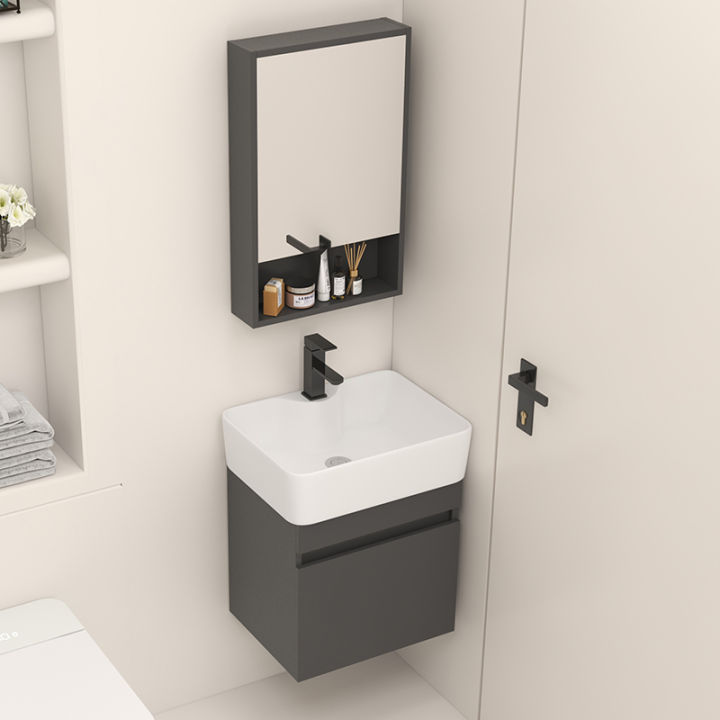 Small Apartment Washstand Wash Basin Cabinet Combination Solid Wood ...