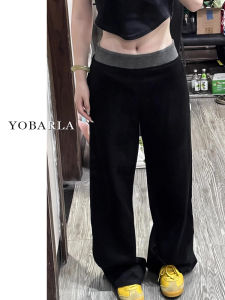 Quần Dài Thường Ngày Màu Đen Cho Nữ Mùa Đông Lót Lông Cừu Cỡ Lớn Rộng Rãi Thoải Mái Quần Dài Thể Thao Rộng Rãi