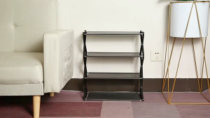 【In Stock 】4 Layer Shoe Rack Organizer Stainless Steel Shoe Organizer Storage Shelves Stand Shelf Shoe Cabinet Rak Kasut 折叠式鞋架