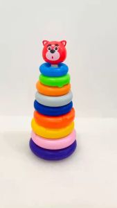 Đồ chơi trẻ em thảy vòng nhựa Gấu dâu dành cho bé thích chơi ném vòng xếp vòng 9 tầng đồ chơi vận động vui nhộn HJ0612