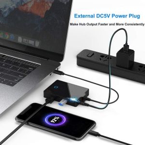 7-in-1 USB C Docking Station 4K HDMI VGA Adapter Type C Data Port DC5V Power Plug Audio Interface for MacBook Surface pro 9/8