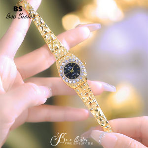 BS นาฬิกาแฟชั่นผู้หญิงพี่สาว1755ของมาใหม่สายสแตนเลสสตีลหรูหรากันน้ำนาฬิกาควอทซ์หรูหราของผู้หญิงพลอยเทียมเพชรของขวัญนาฬิกาข้อมือผู้หญิง