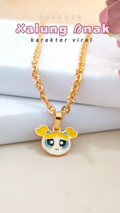 KA 001 - Kalung Anak Milano Hello Kitty Pita Pink Cantik Perhiasan Emas Imitasi 18k Kalung Xuping - Cute