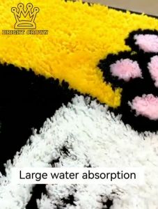 Bright Crown Keset Bulu Pintu Motif Kucing Bahan Bulu Premium AntiSlip 40X60CM