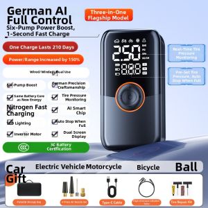 ZHINANCHE | Wireless Portable Air Pump with Tire Pressure Gauge