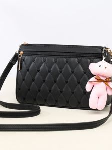 Fashionable Embroidered Large Capacity Multi-Layer Womens Crossbody Bag Single Shoulder Bag with Double Zippers New Style