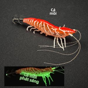 1PC 10Cm Thực Tế Tôm Tôm Dụ Cho Câu Cá Nước Mặn Mực Nang Mồi Có Móc Đại Dương Bãi Biển Câu Cá Sông Phụ Kiện