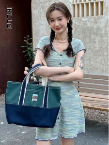 Sweet French Style V-Neck Ice Silk Short Sleeve Single Button Slimming Stripe Short Dress Summer New Arrival Womens Dress