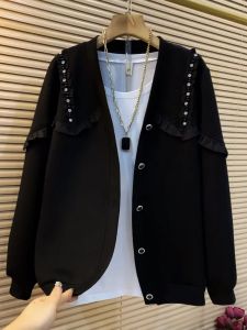 plus Size Womens Casual Loose Jacket Spring Autumn Style Comfortable Slimming Outerwear for Plump Sister Fashionable Coat